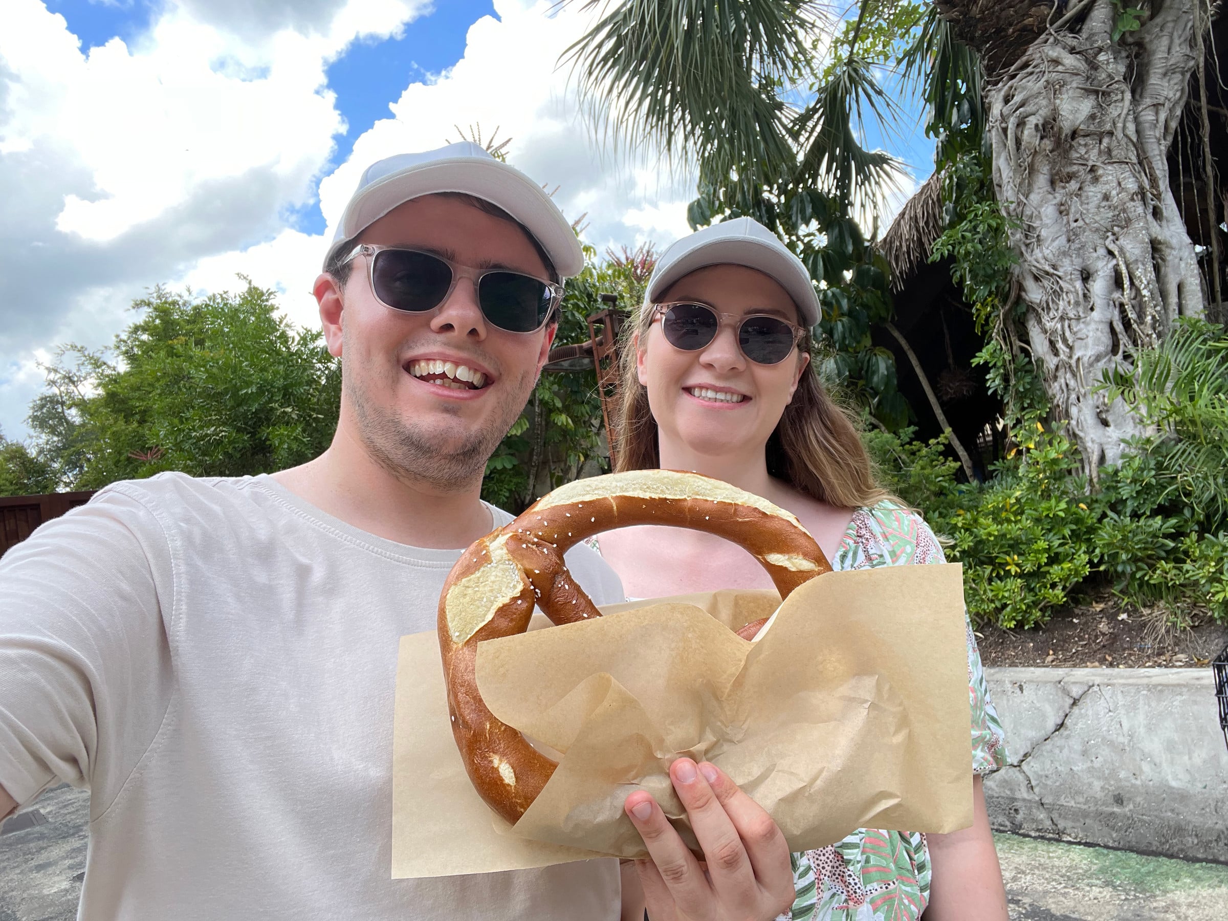 A pretzel stop between rides.