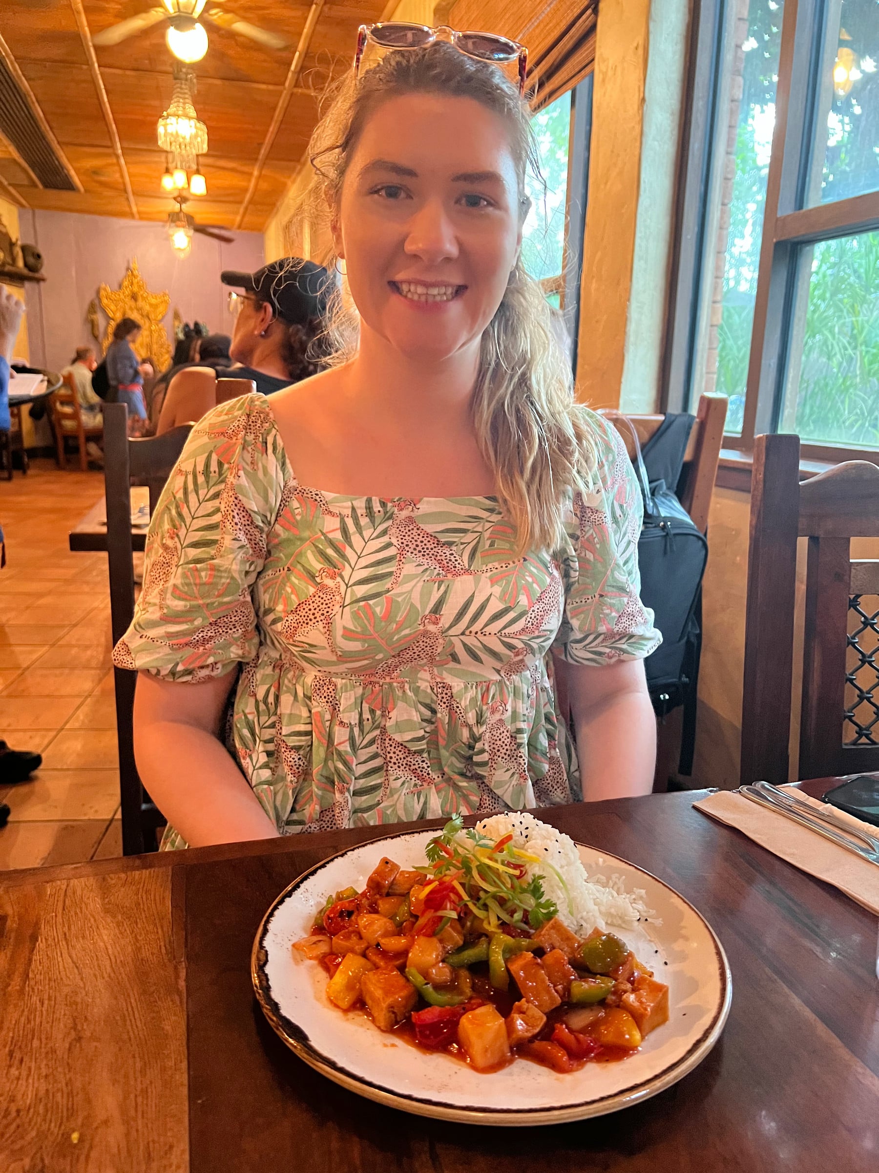 Lucy at dinner in Animal Kingdom.