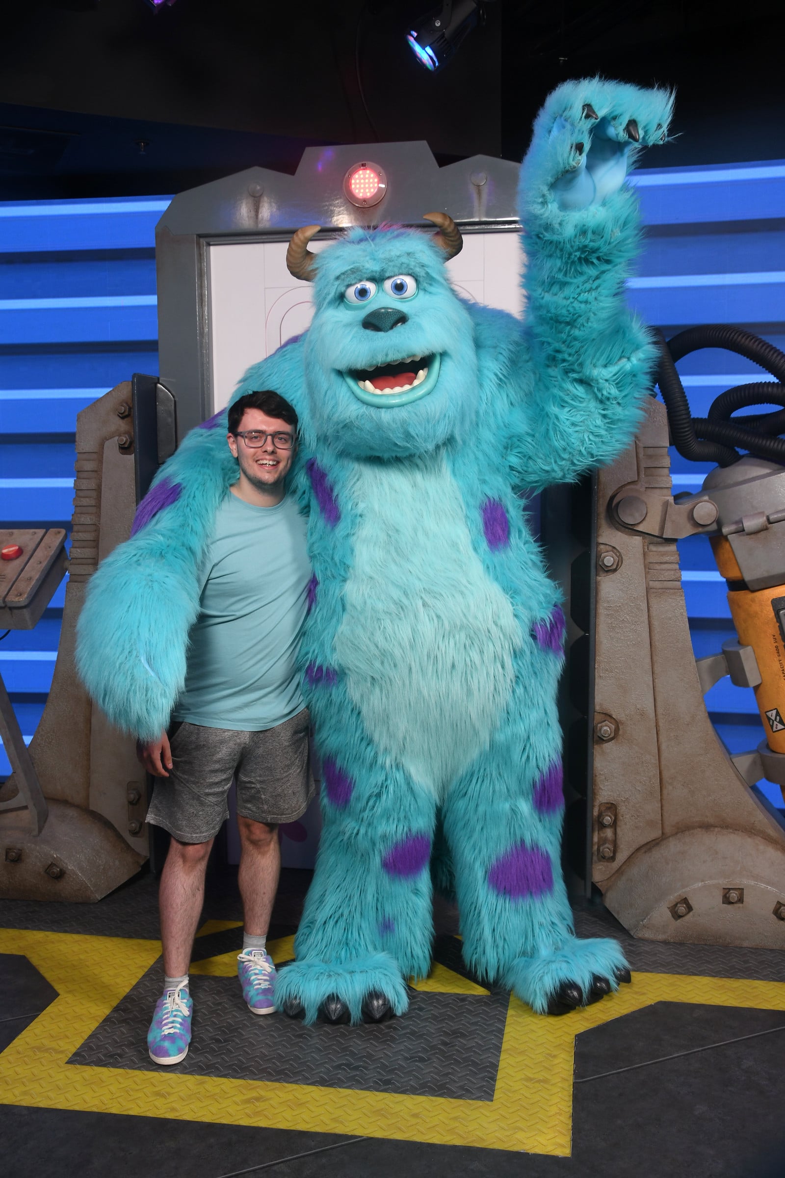 Meeting Sulley in my matching Sulley shoes.