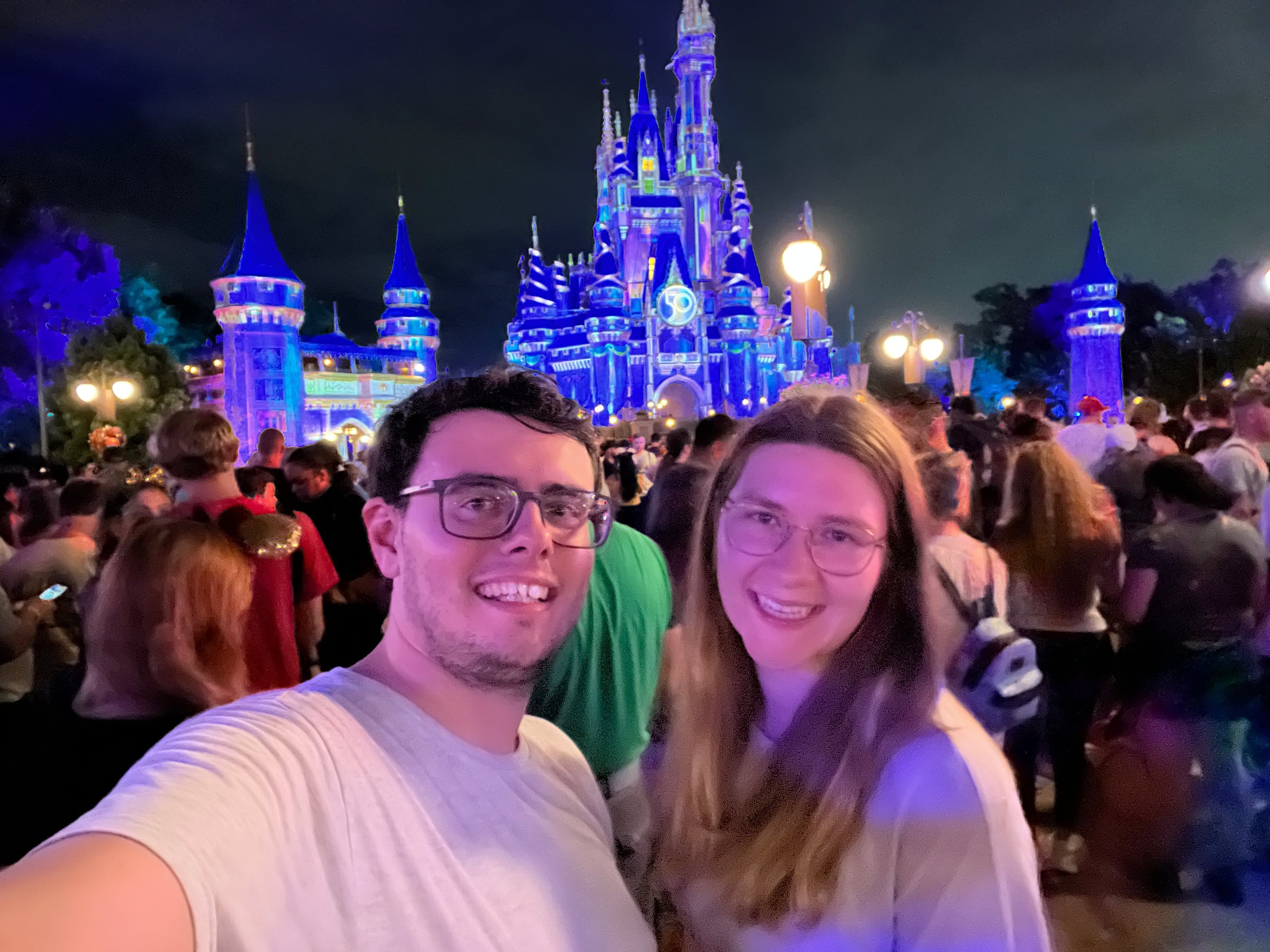 Back at the castle after dark.