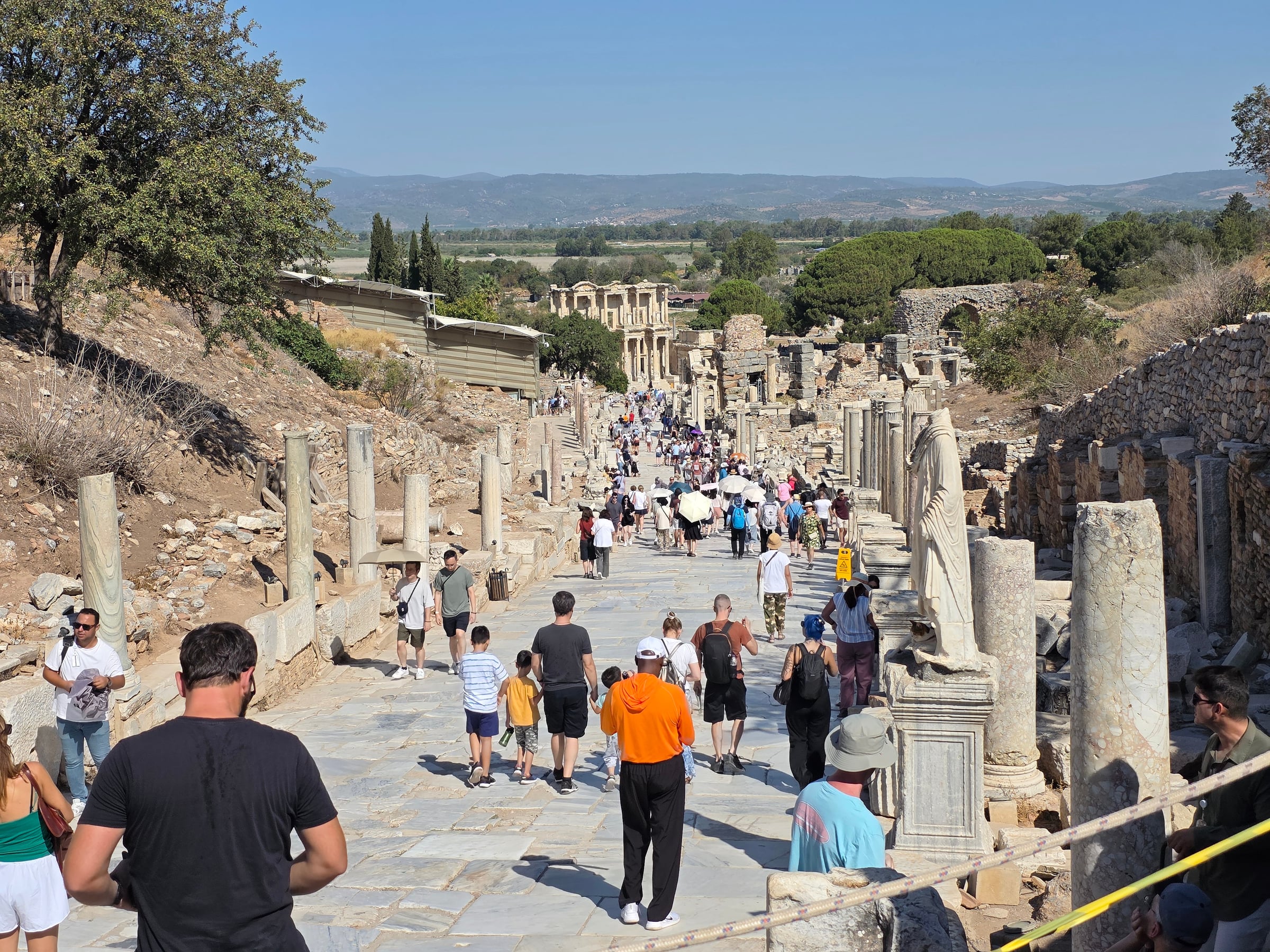 Looking down through the ancient streets of Ephesus.