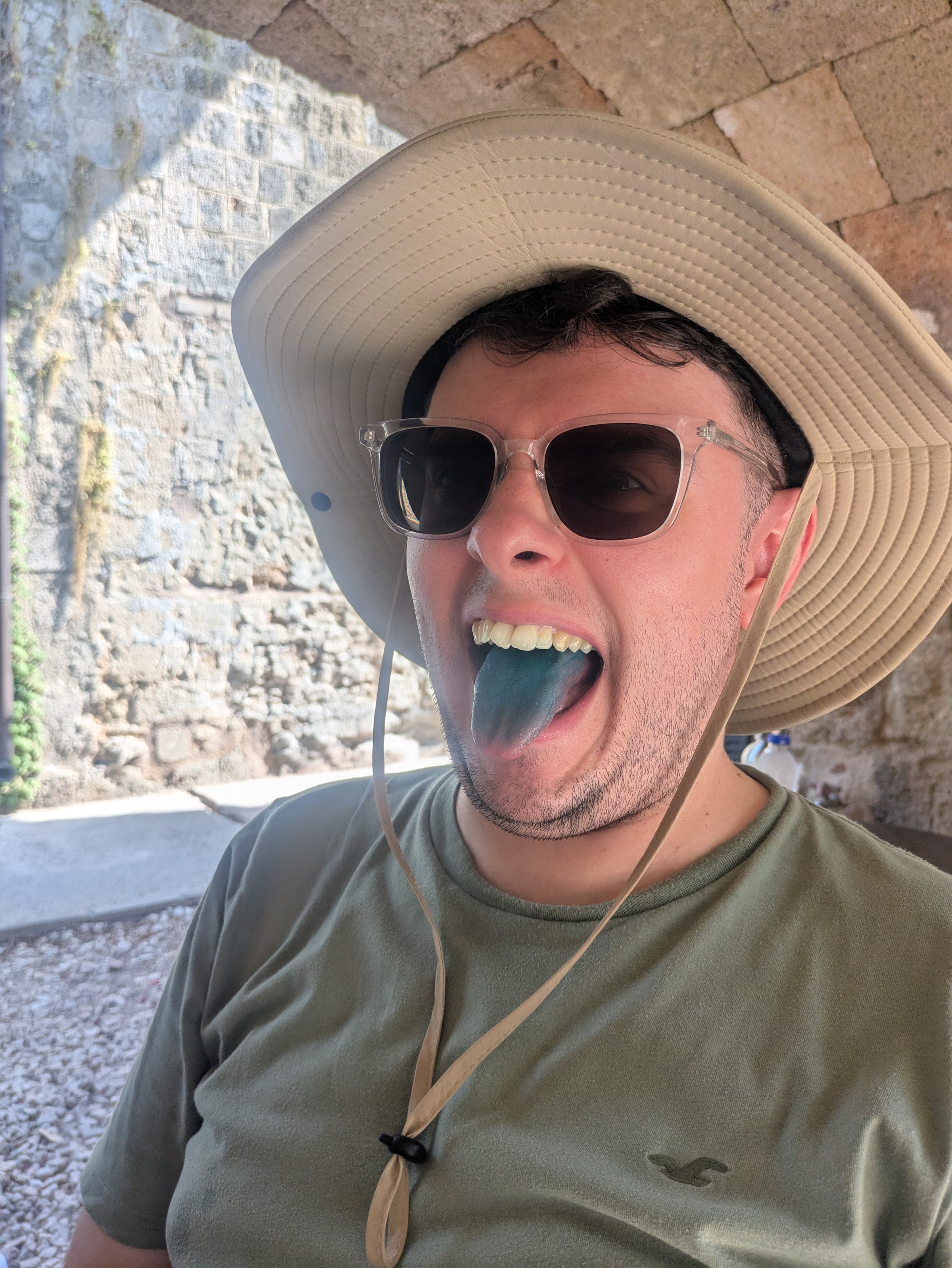 The blue drink left its mark.