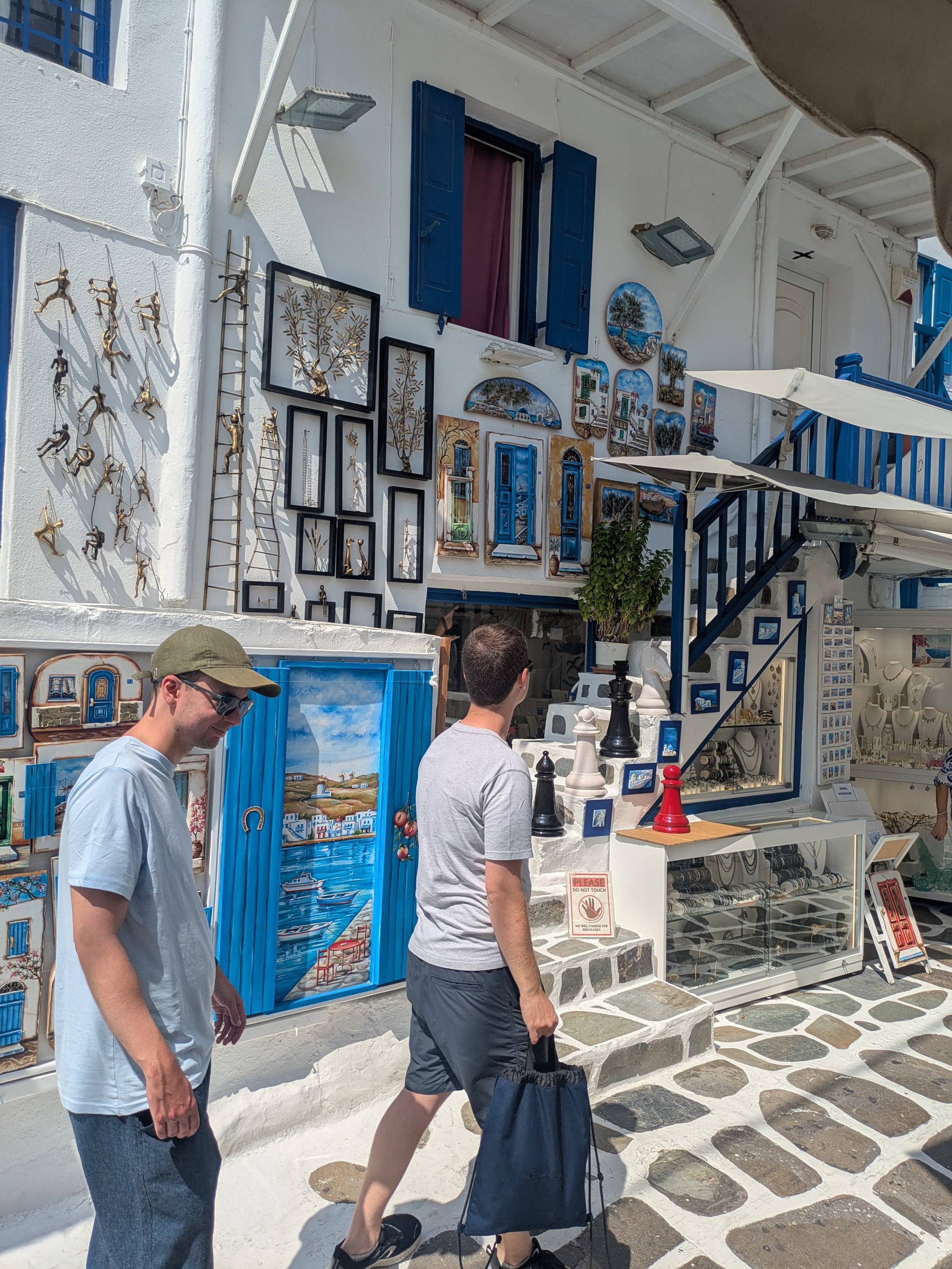 Exploring the lanes in Mykonos.