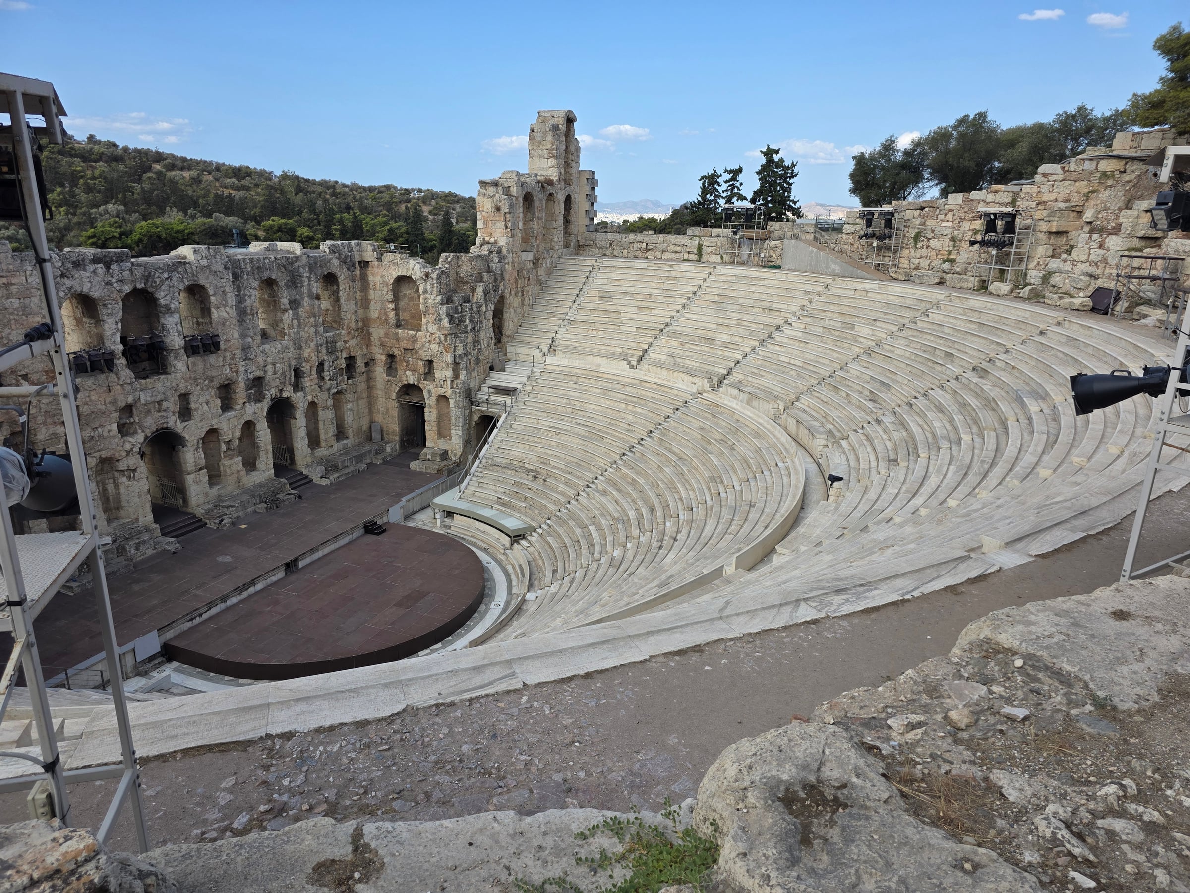 Looking down into the Odeon of Herodes Atticus.
