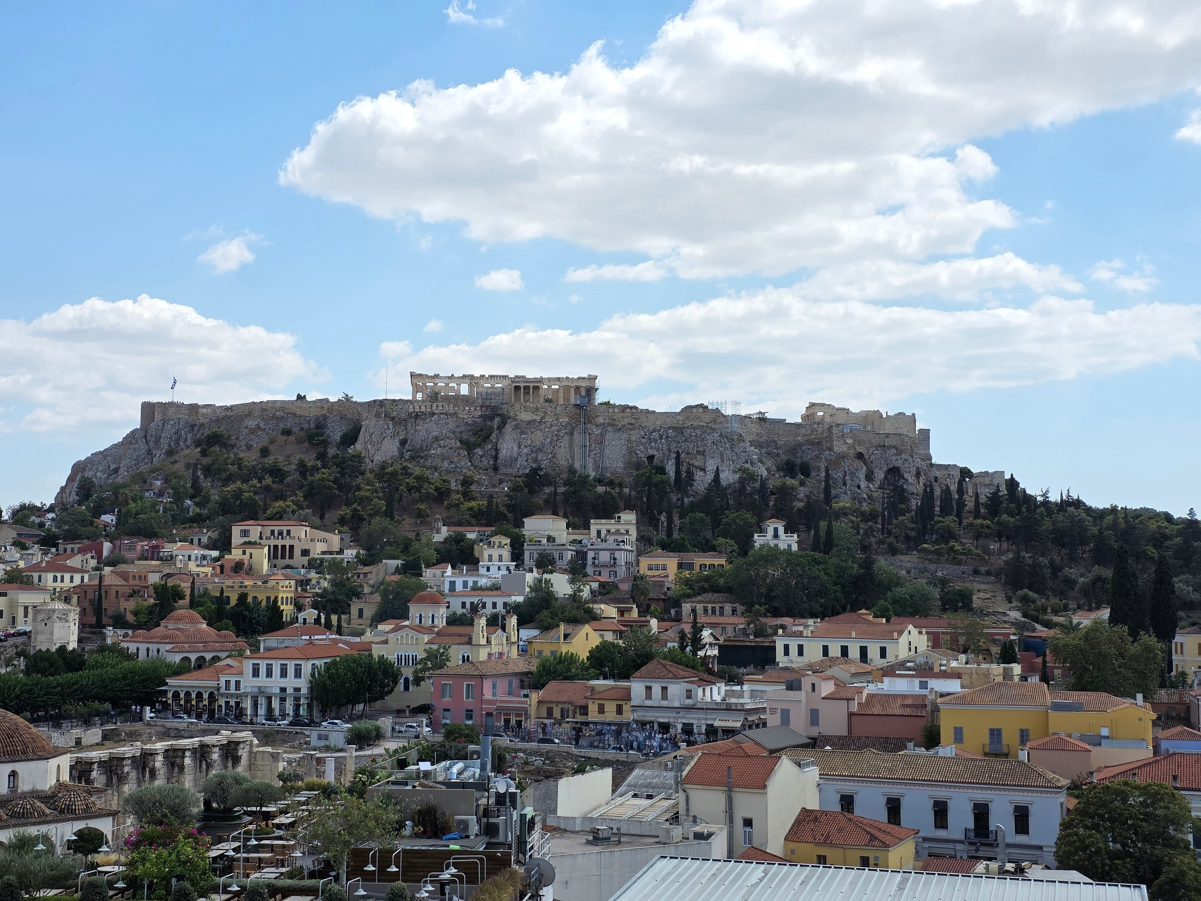 Our view while we looked through the holiday photographs.