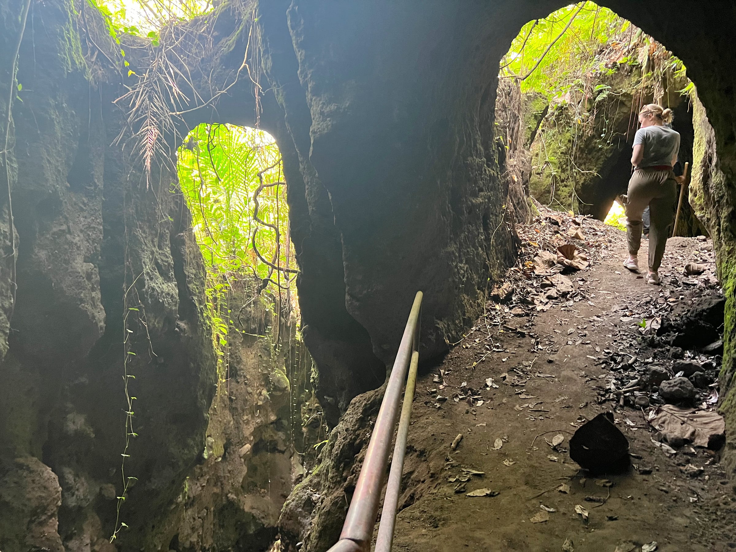 The path through the rocks.