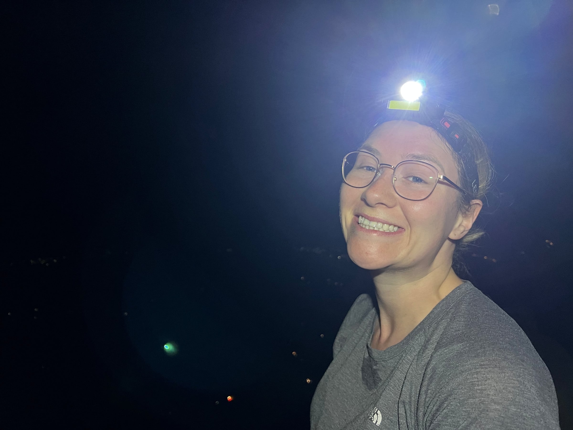 Headtorch on, well before sunrise.