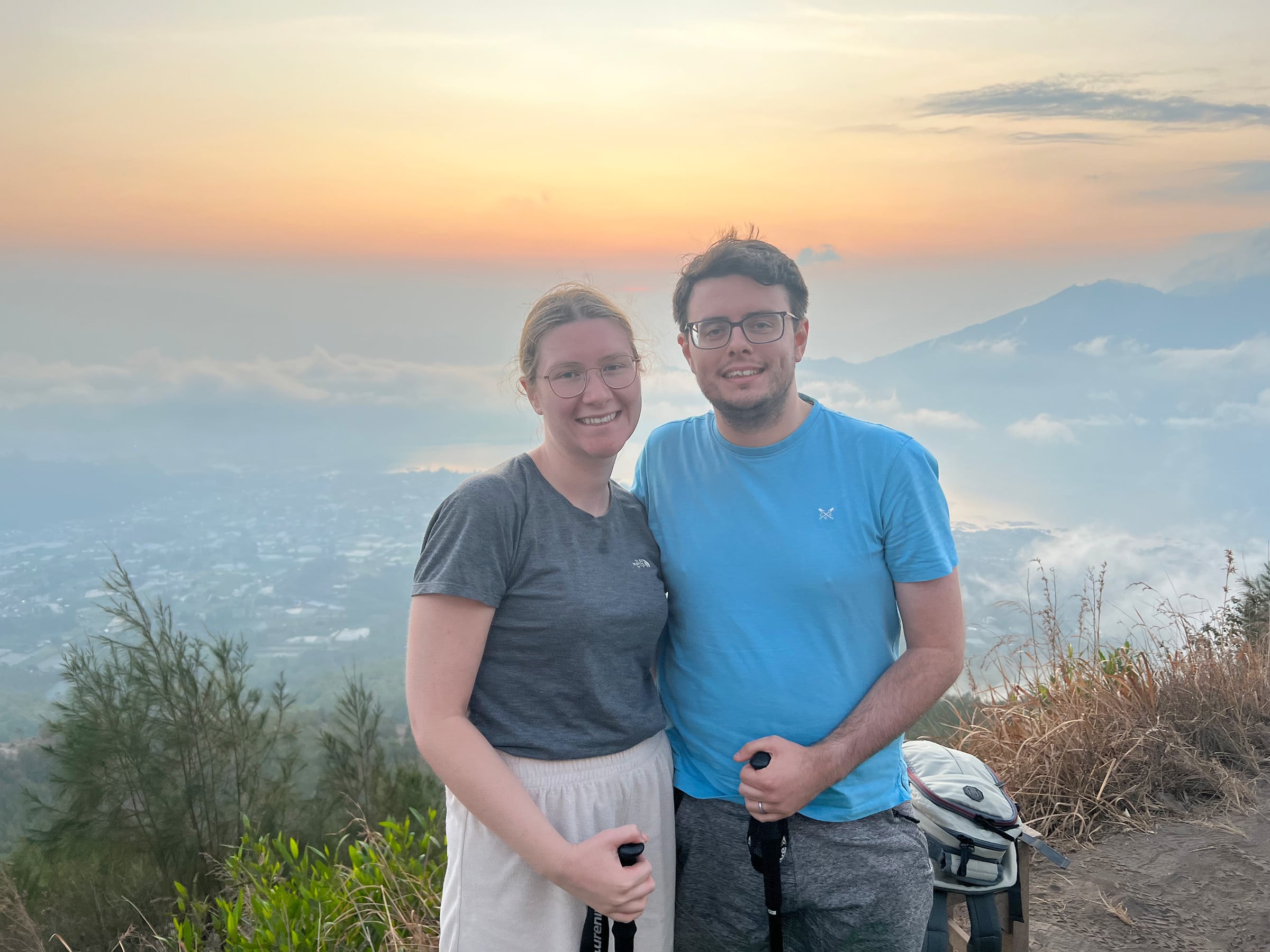At Mount Batur as the sky began to lighten.