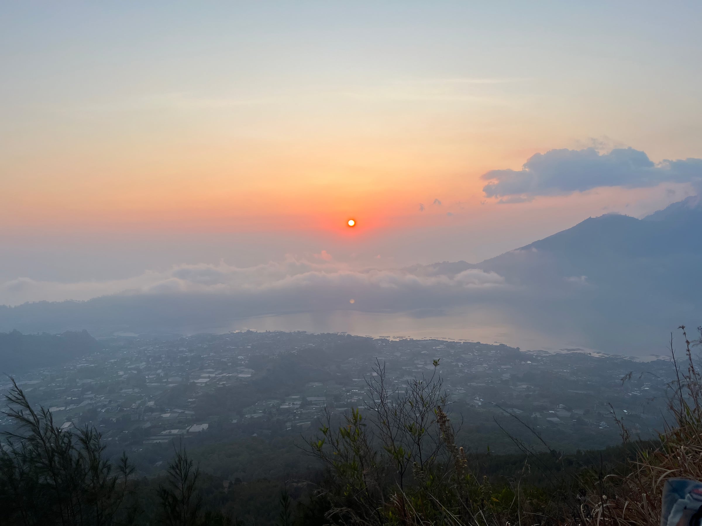 First sunlight above the clouds.