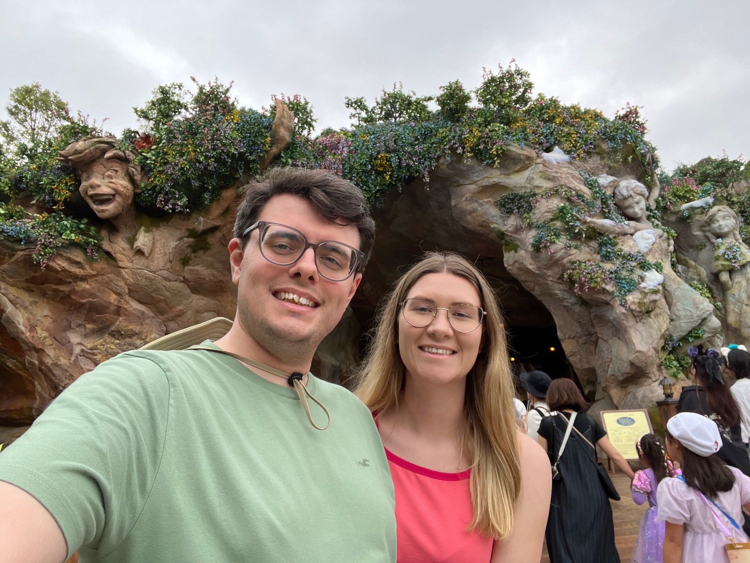 Among the carved characters at Fantasy Springs.