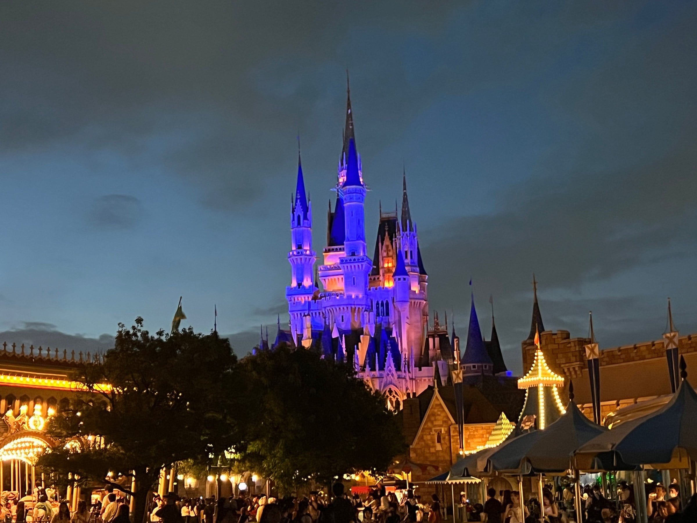 The castle after dark.