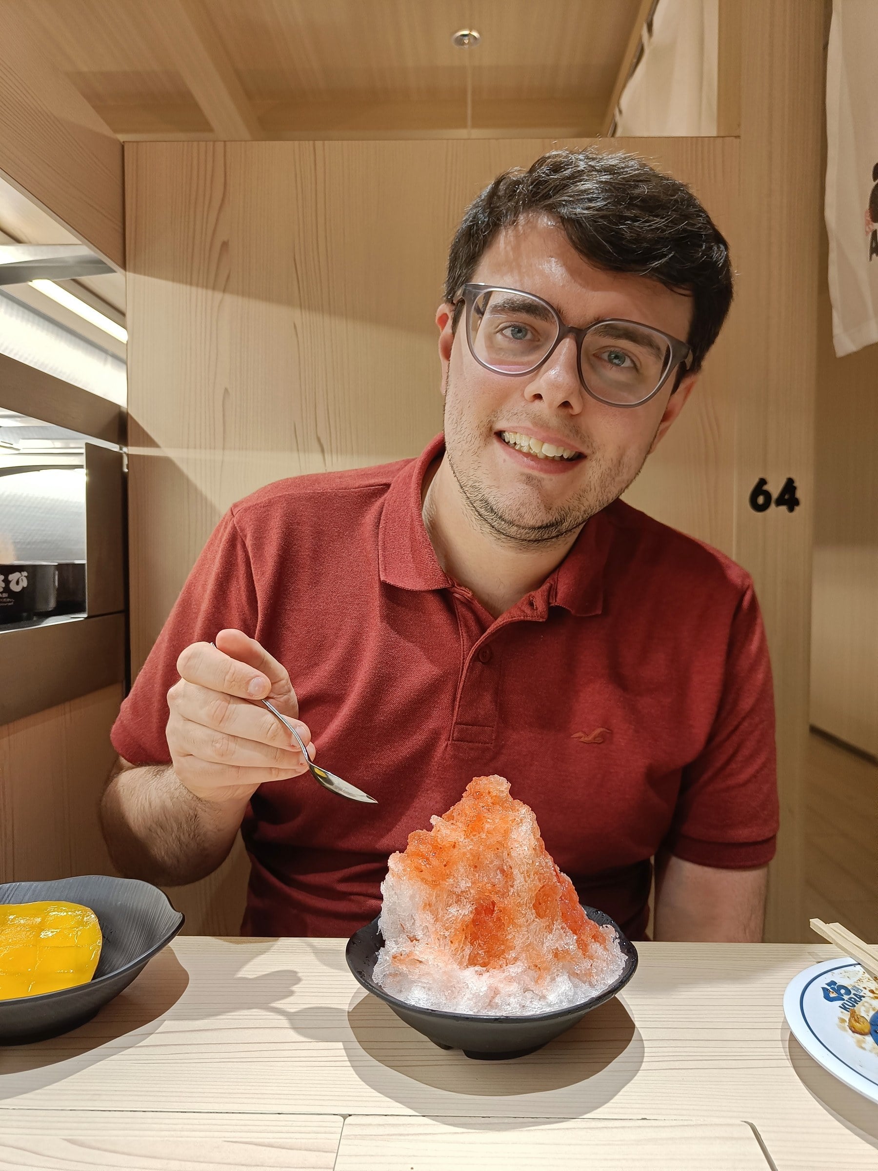 Finishing with shaved ice.
