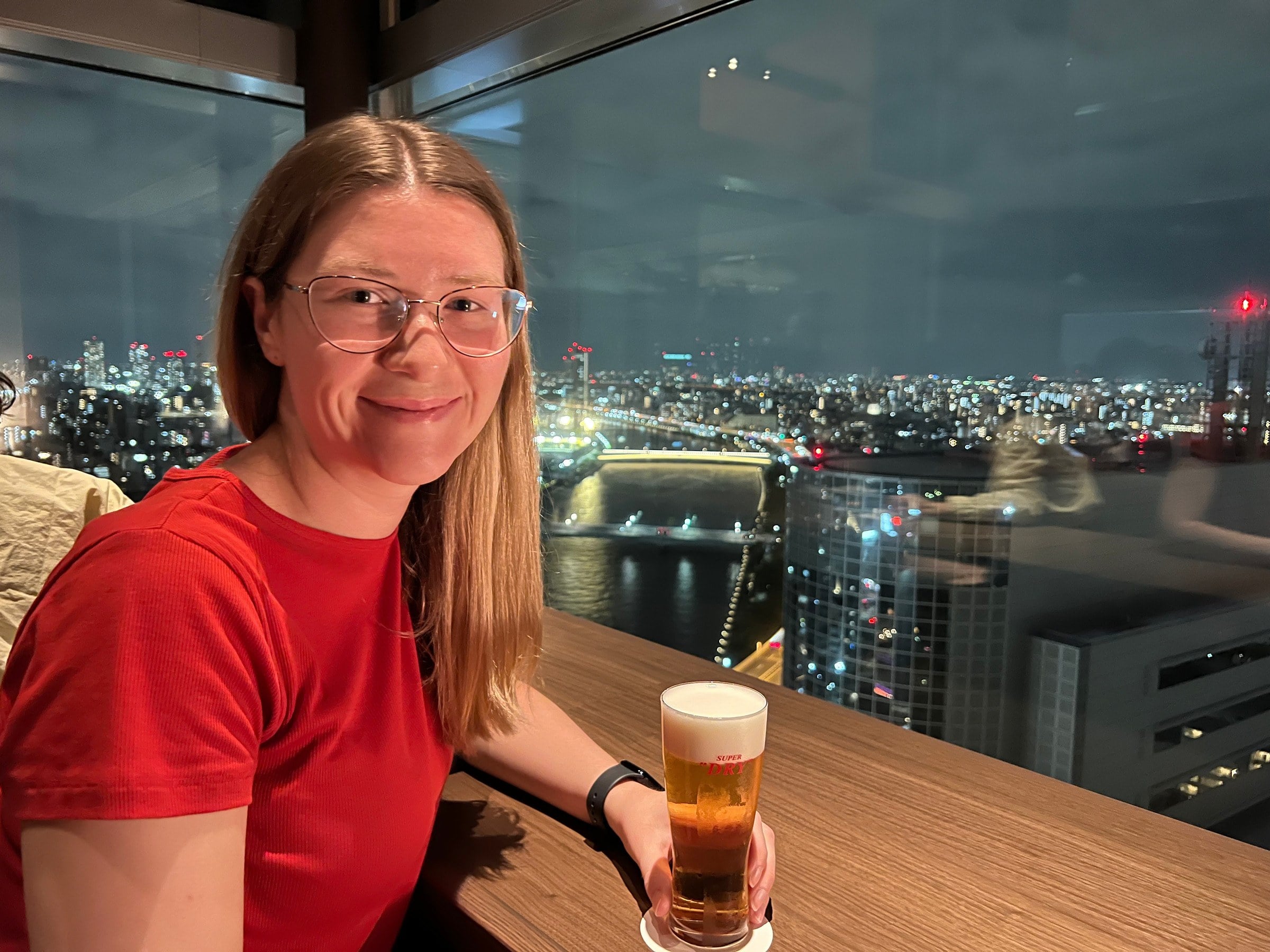 A drink above the city.
