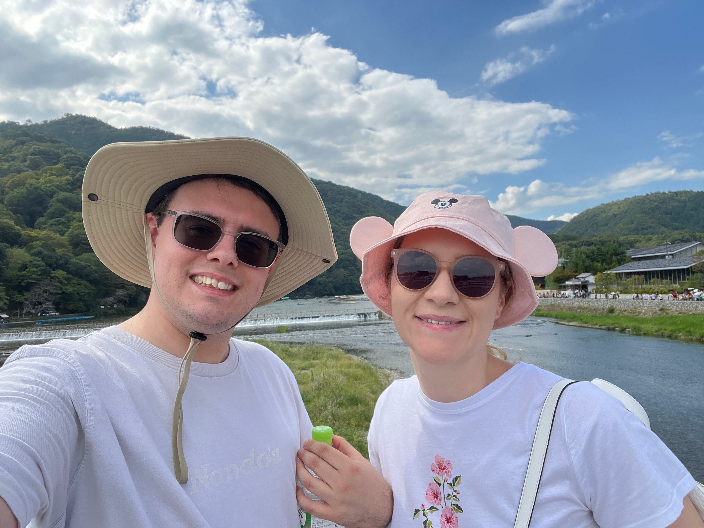 Beside the river in Arashiyama.