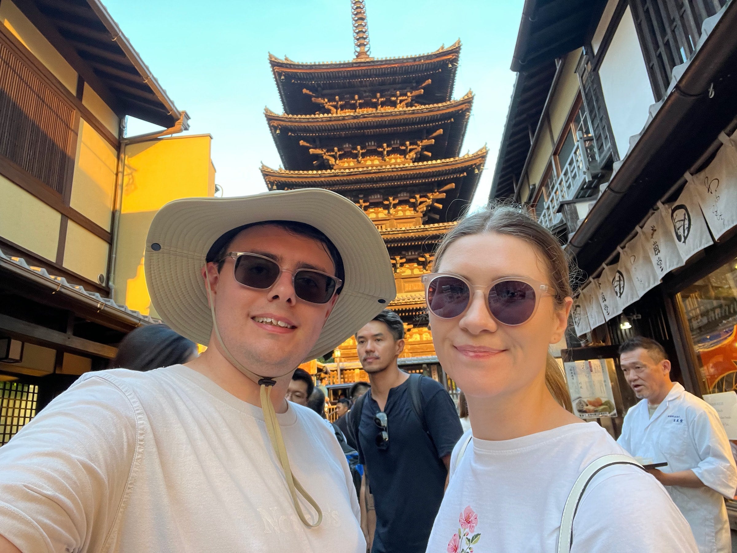 Together beneath Yasaka Pagoda.