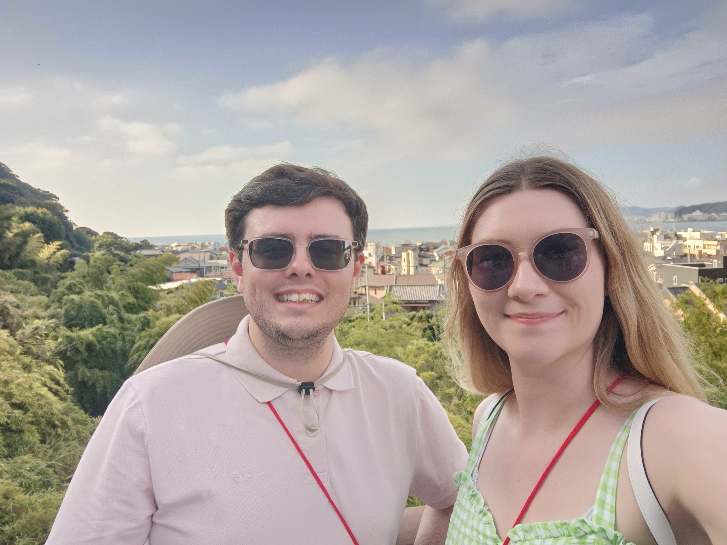Together at Hasedera, with the sea behind us.
