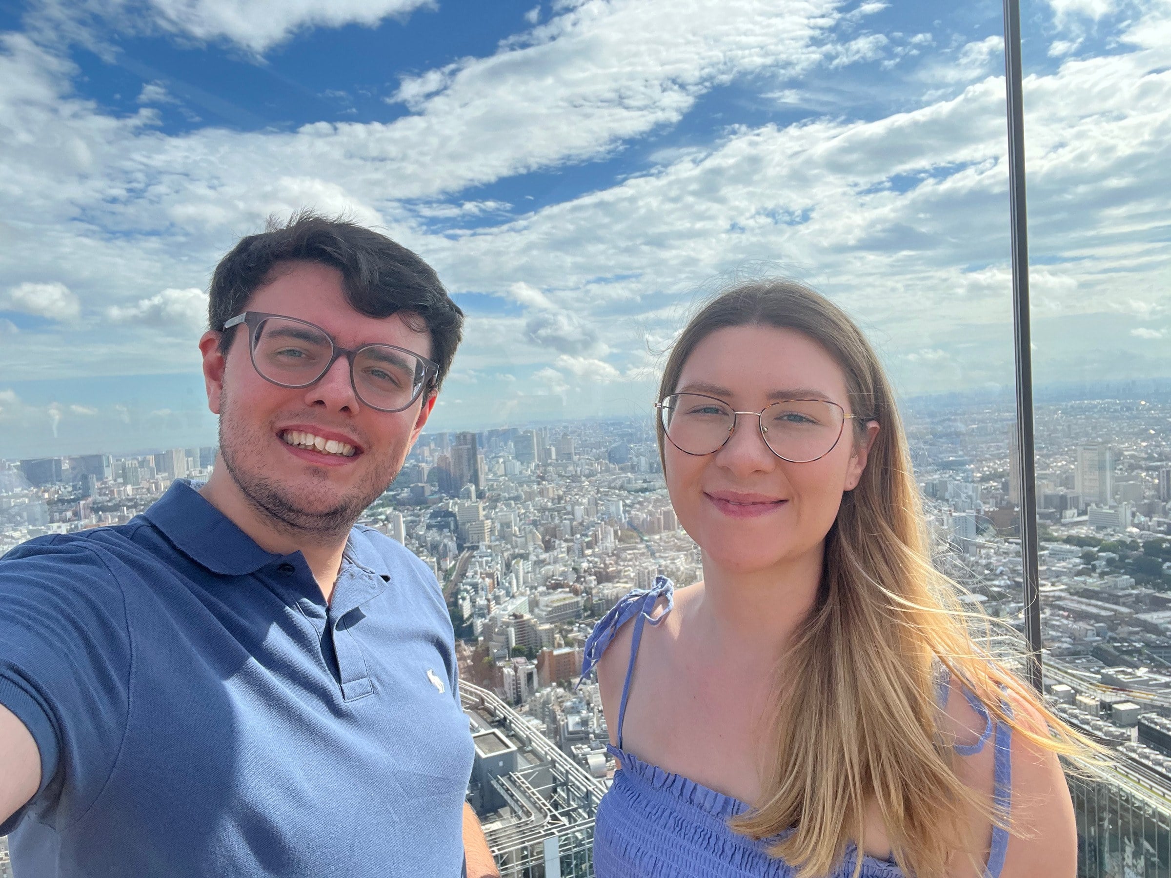 The two of us above the city.