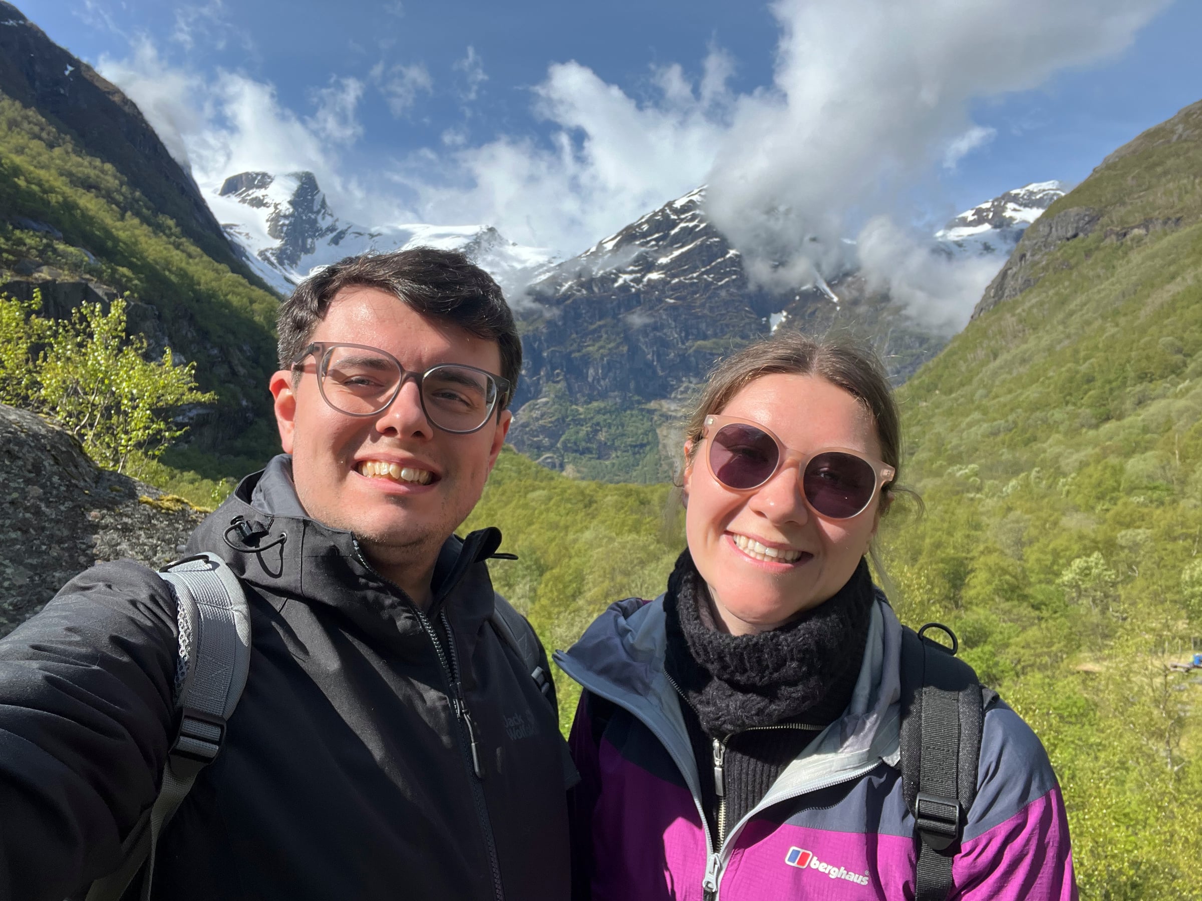 Together in the Briksdal valley.