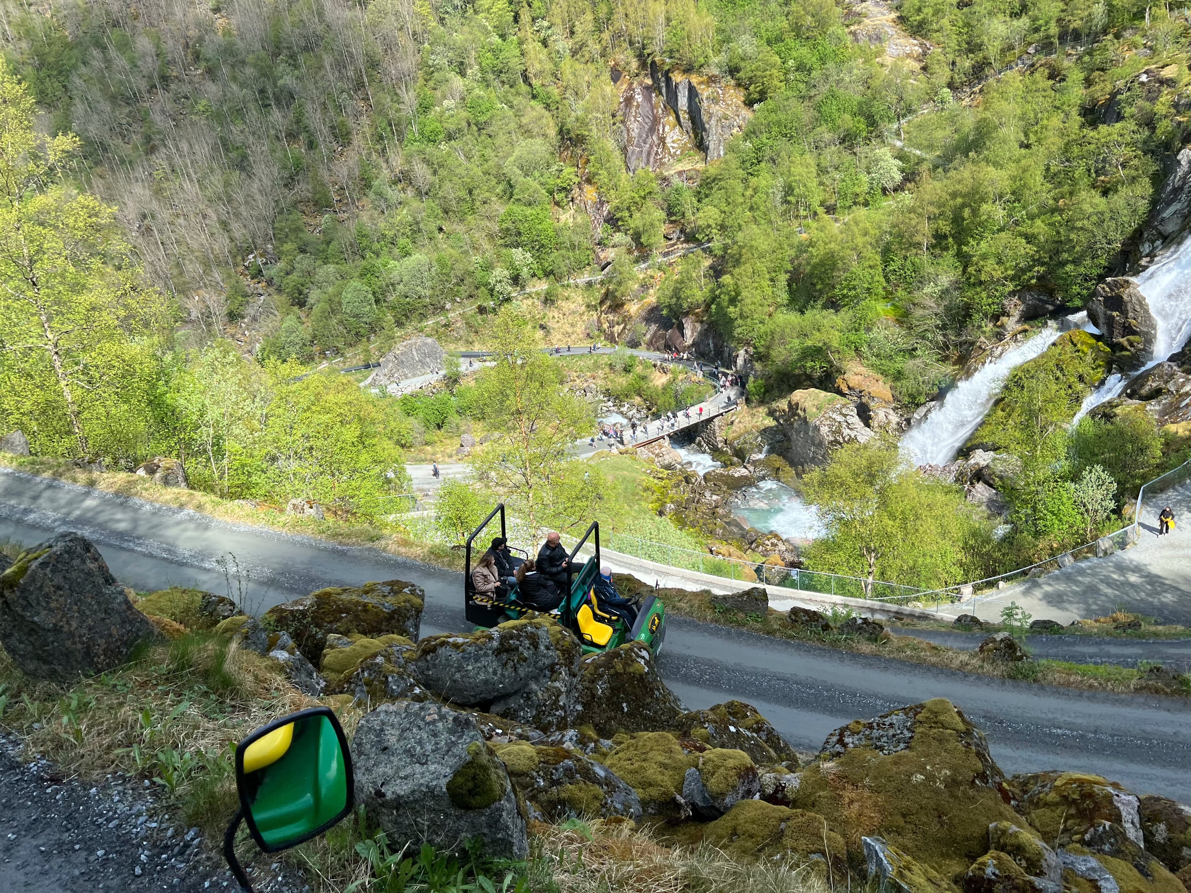 Waterfall beside the route through Briksdal.