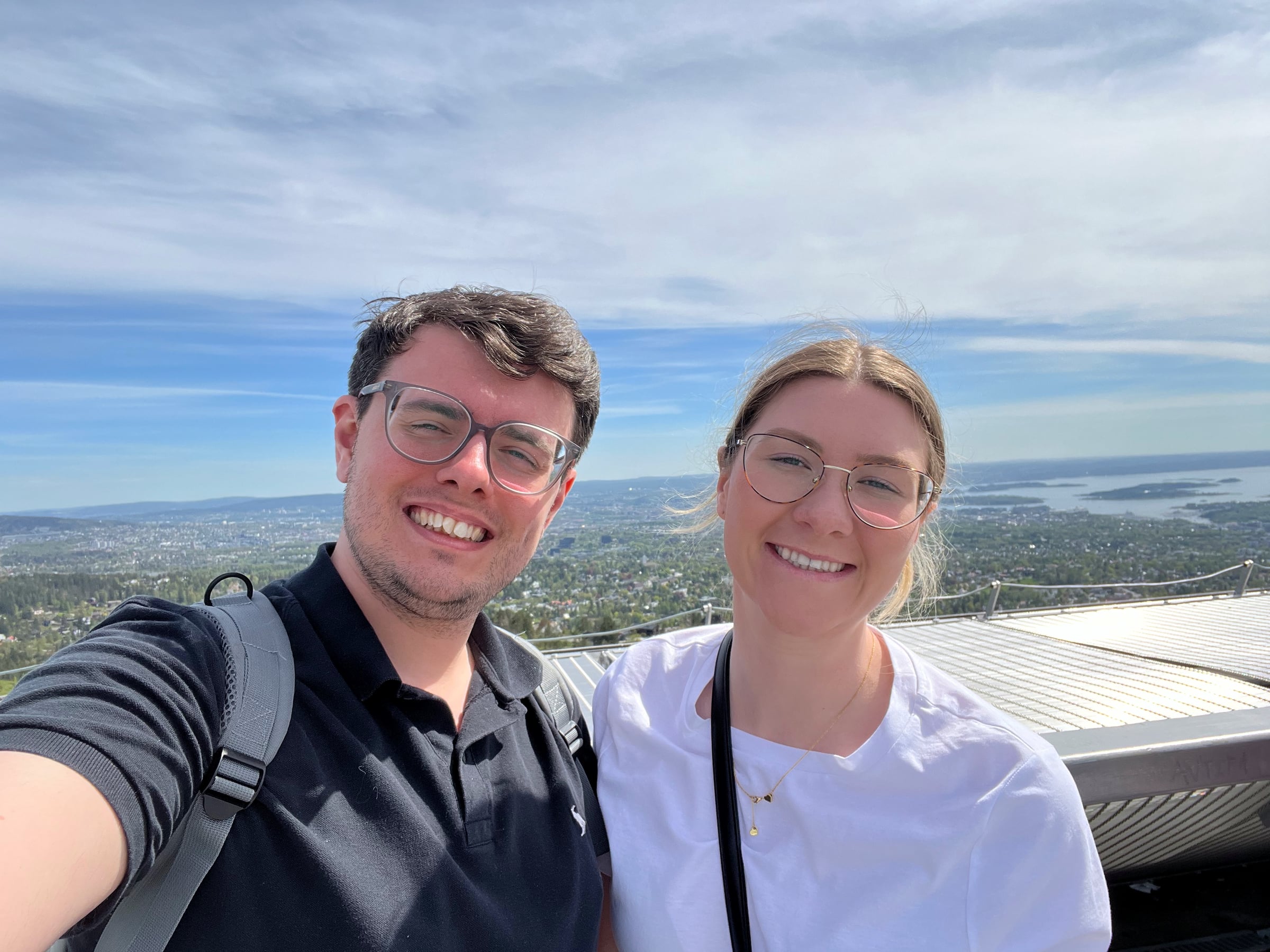 Together above Oslo at Holmenkollen.