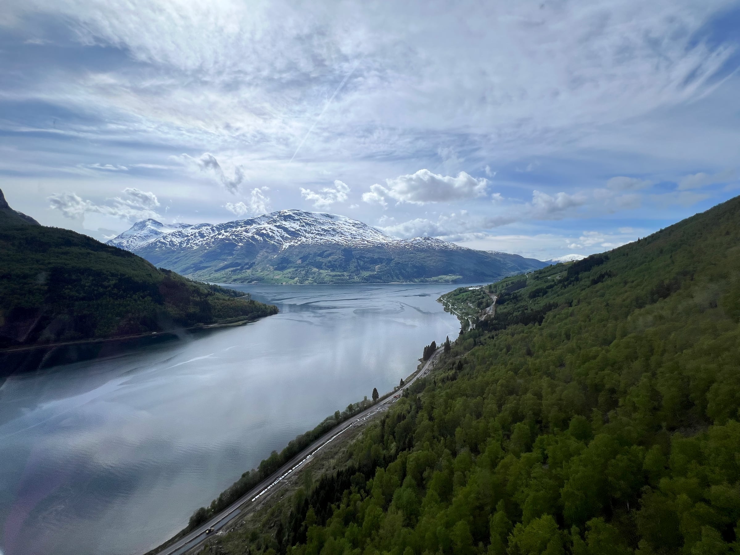 The fjord opening out below us on the Loen Skylift.