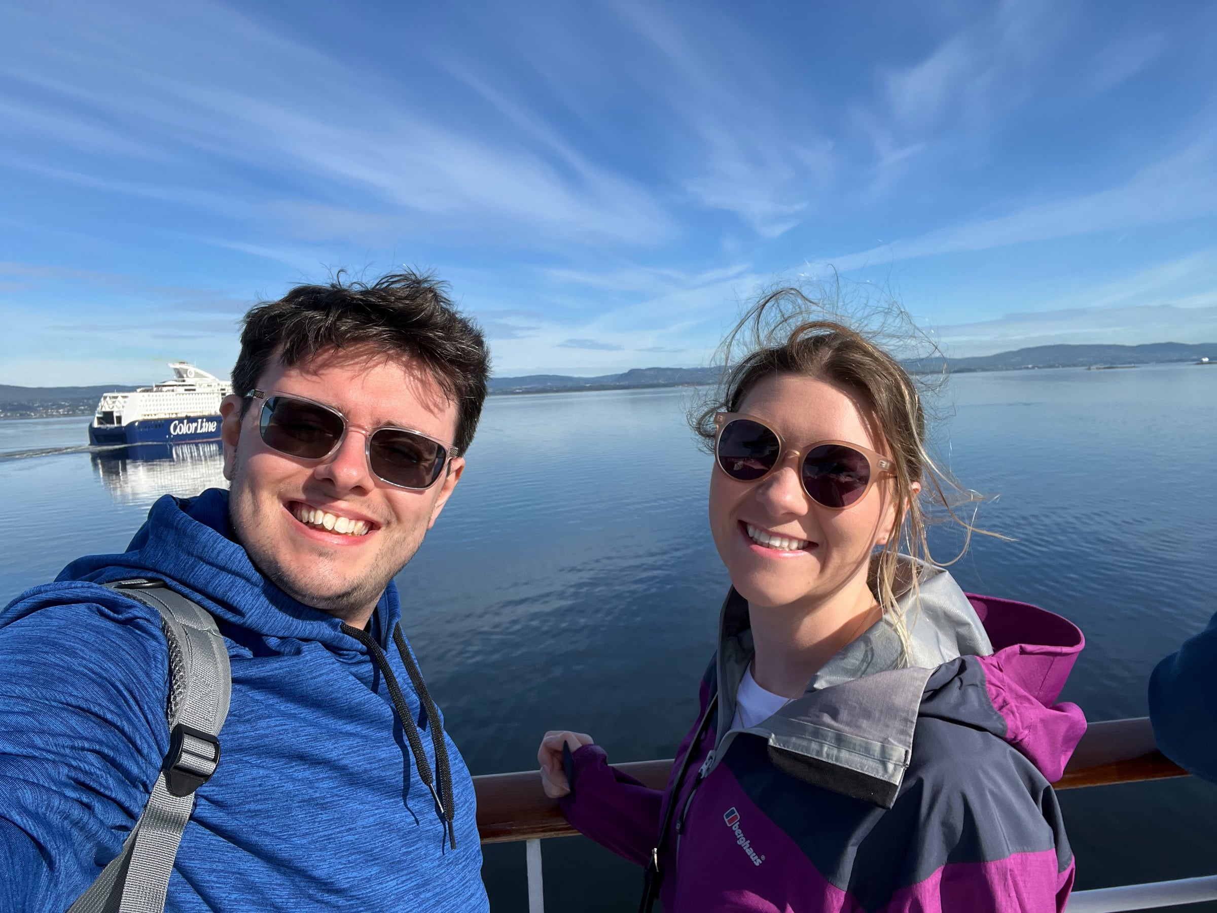 On deck as we approached Oslo.