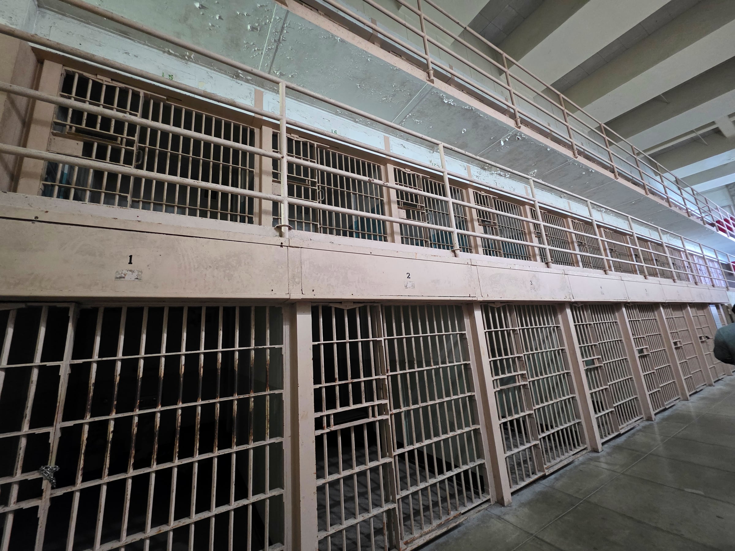 Inside the cellblock before it filled up.
