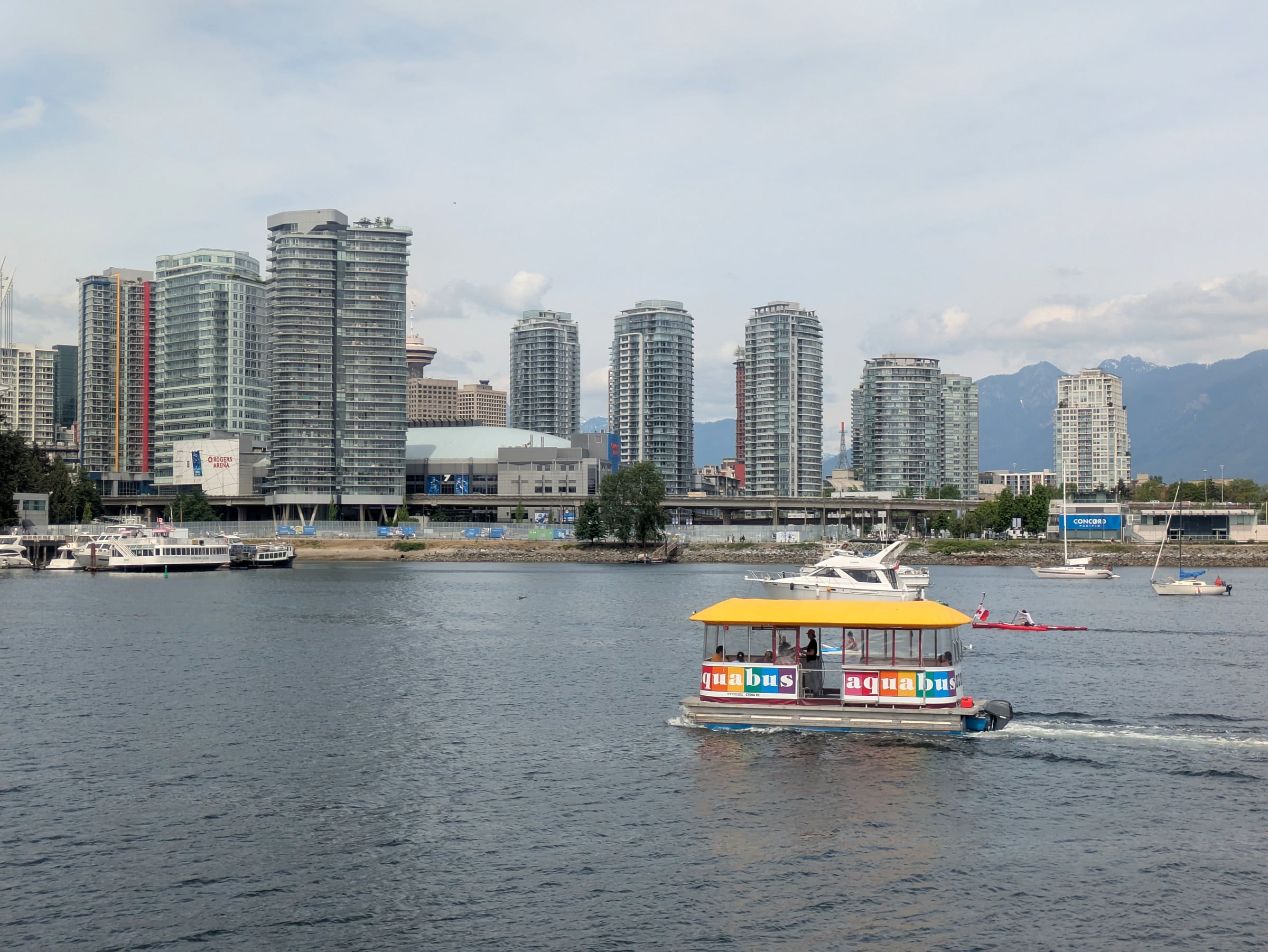 An Aquabus crossing False Creek.