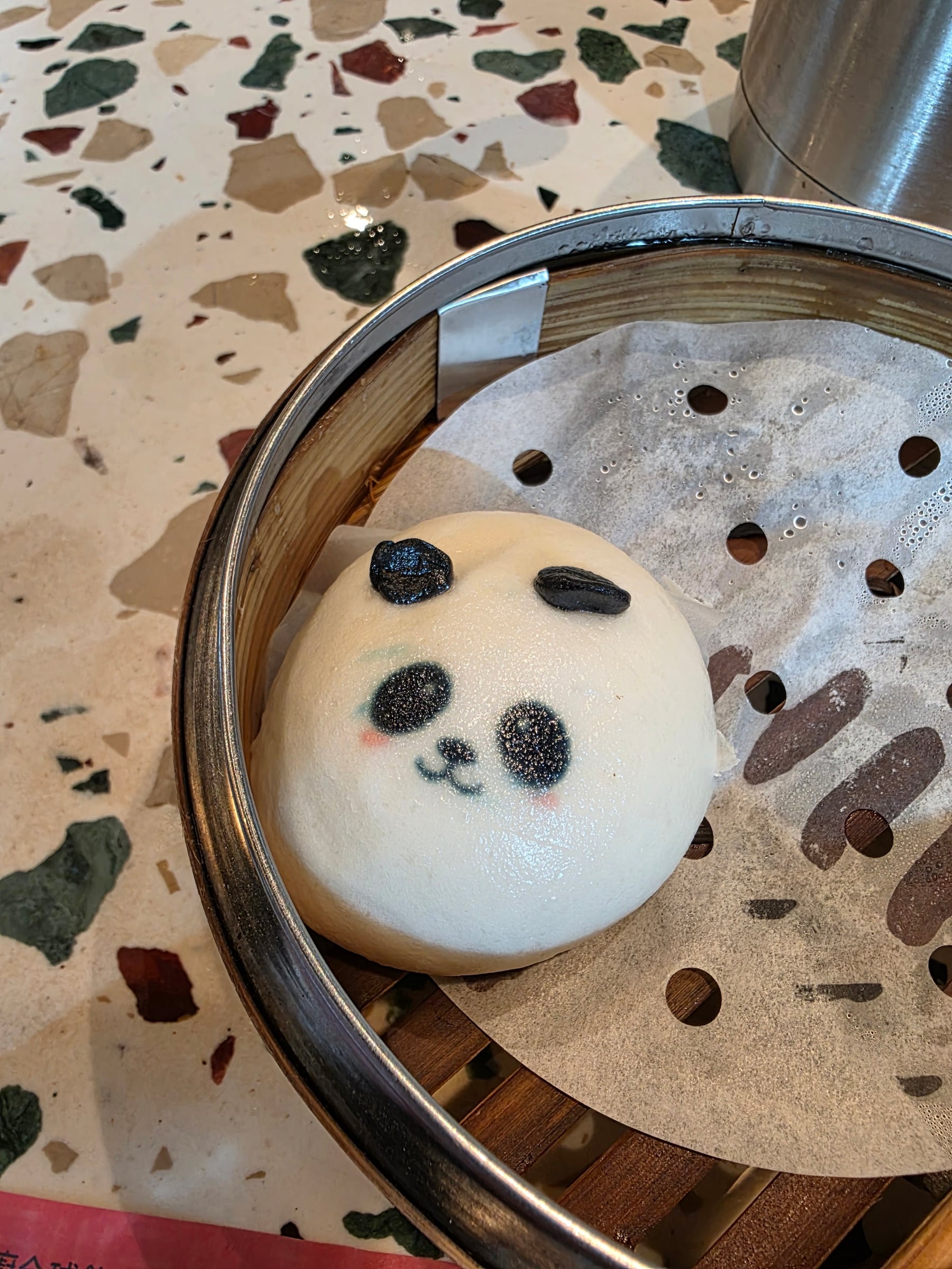 A panda bun in Hong Kong.