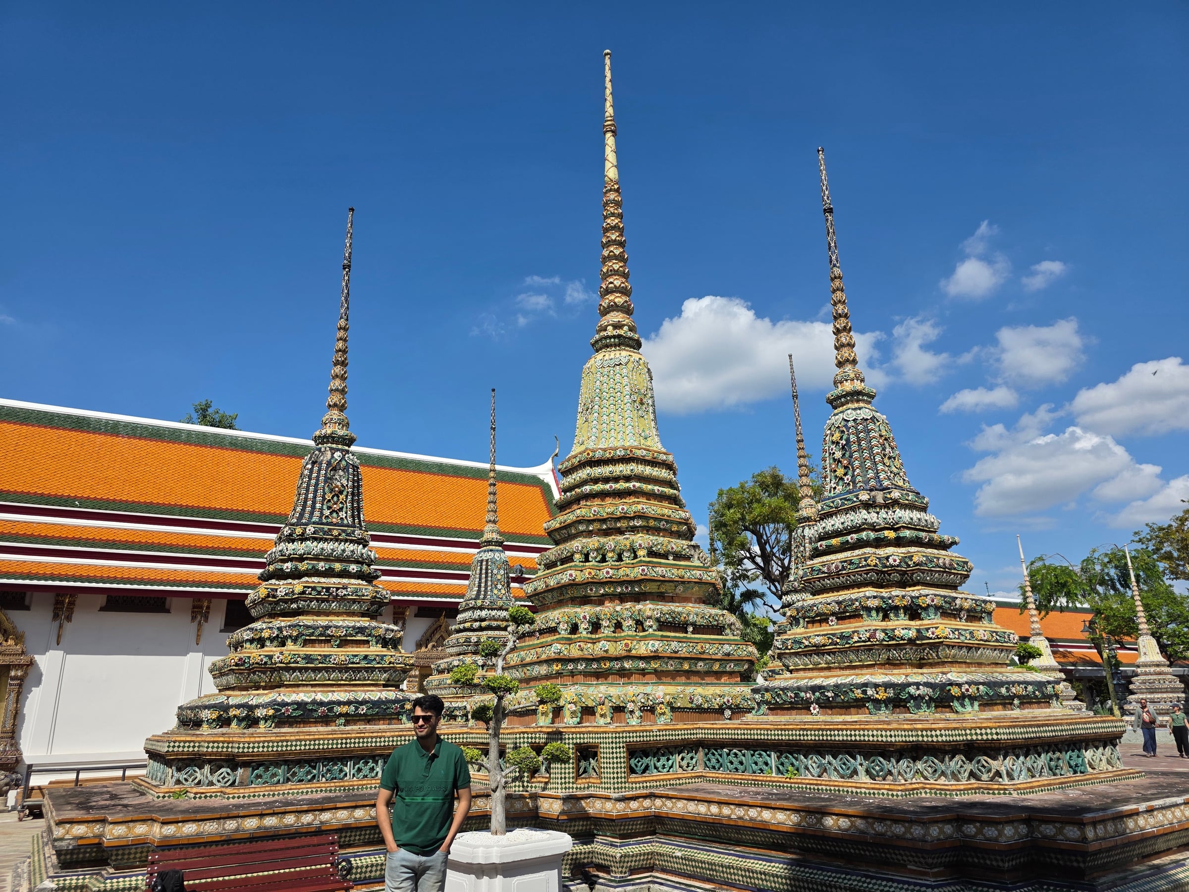 Tiled stupas in the temple grounds.