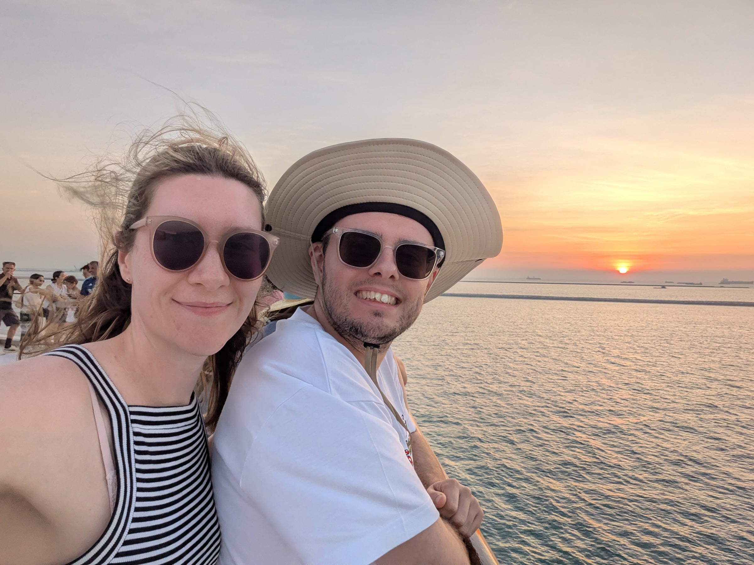 Back aboard for sunset.