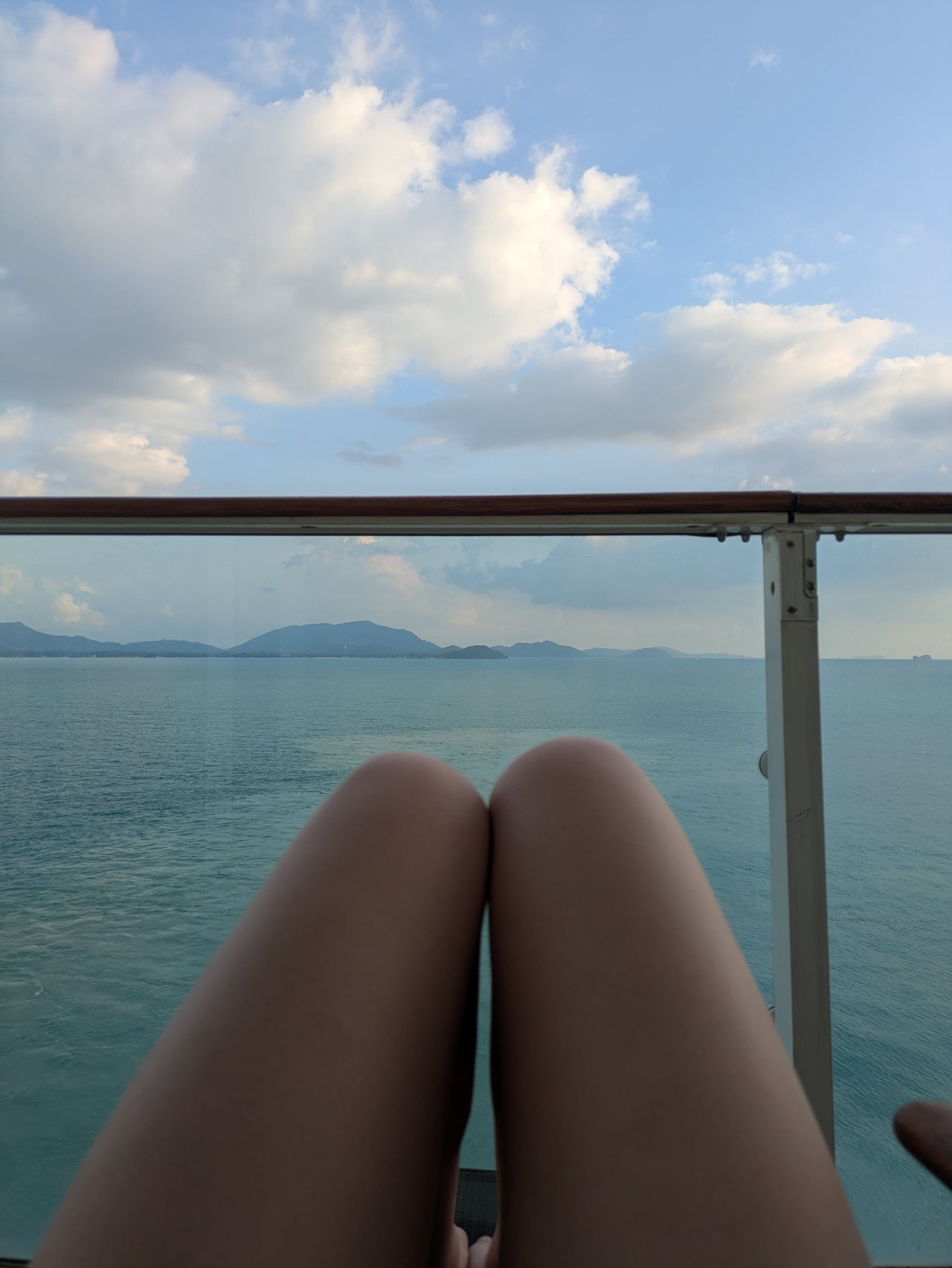 Back on the balcony after our day ashore.