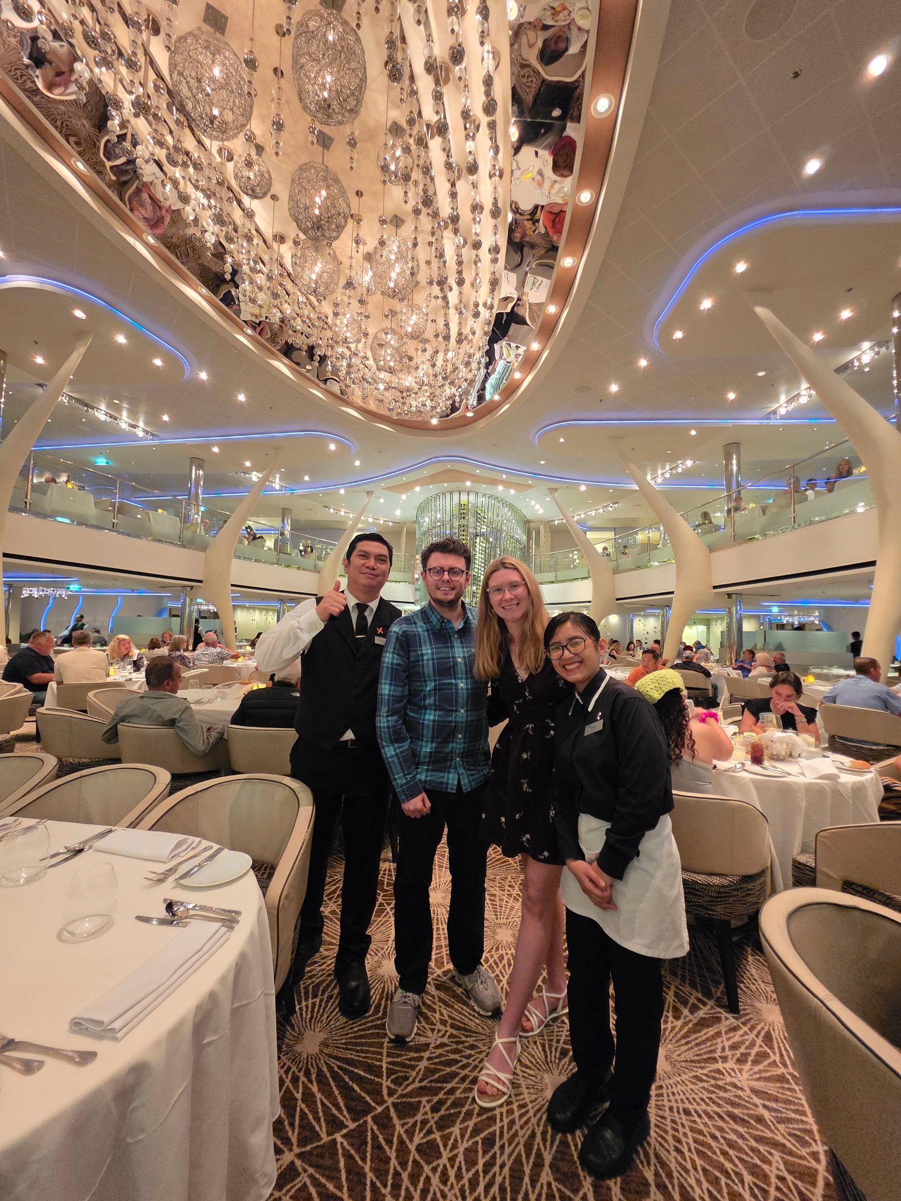 With our dining team aboard Solstice.
